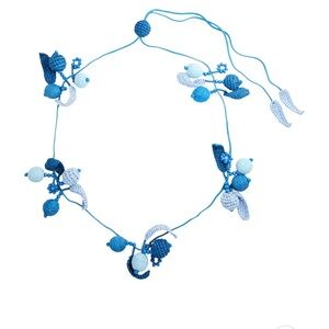 MaxMara Renata Necklace in Cornflower Blue NWT